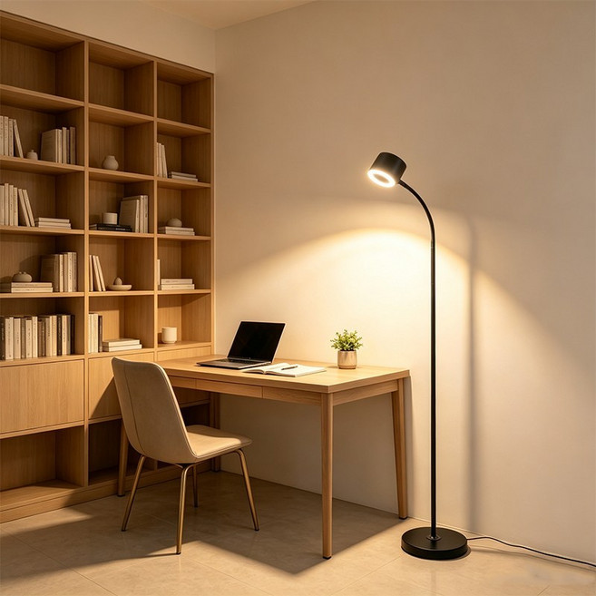 9위 - ALLILIO LED 거실 스탠드조명 KC 어댑터 무드 플로어 인테리어 장스탠드 3색모드 밝기조절 눈보호, 
