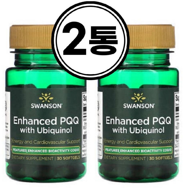 스완슨 유비퀴놀 PQQ 30정 2병 코엔자임 Q10 코큐텐 coq10 ubiquinol, 2개