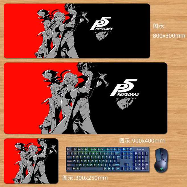페르소나 5 캐릭터 마우스패드 장패드 800x300x3mm, 1개, F