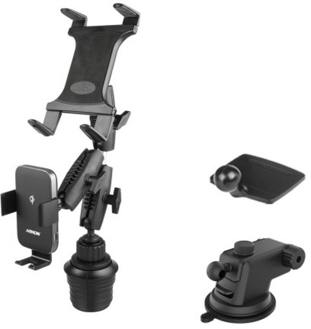 FOD2 로버스트 DWCTR323 차량용 컵홀더 태블릿 앤 듀얼코일 무선충전 핸드폰 거치대, [ DWCTR323 ]