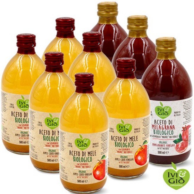아이비앤지오 유기농 애플사이다 비니거 6병+석류 비니거 3병, 9개, 500ml