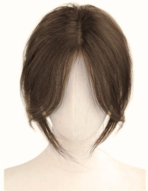 여름용 초경량 여성 정수리 가르마 탈모 부분가발 대형, 1개, 브라운