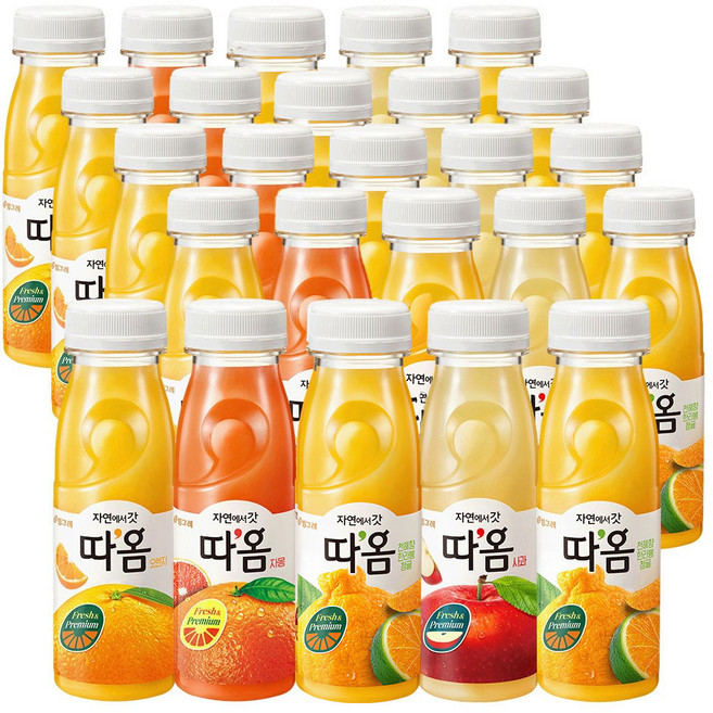 빙그레 따옴 주스 235ml 사과5+자몽5+오렌지5+천혜향10, 25개