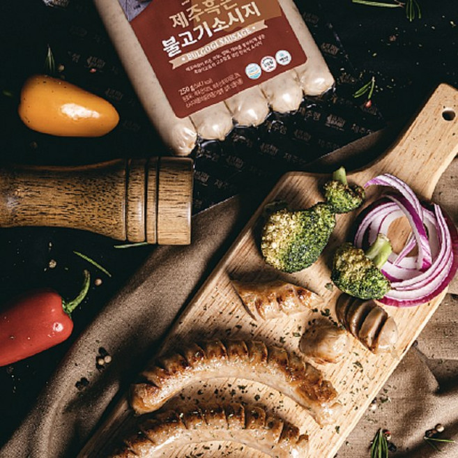 제주 흑돈 맛있는 불고기 소시지 수제 햄, 3개, 250g