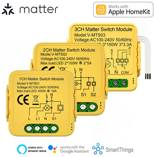 MATTER WIFI 스마트 스위치 자동화는 협력 SMARTTINGS와 HOMEKIT ALEXA 차단기 모듈 회로 스마트 릴레이, Matter 1Gang