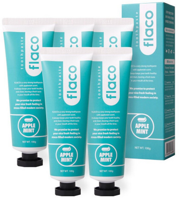 플라코 애플민트 치약 X/악마의치약구취제거, 100g, 5개