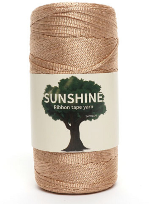 삼남뜨개실 썬샤인 250g 5사면한개더 PP사 테이프얀 가방실 모자실 가벼운실, 07 베이지, 1개