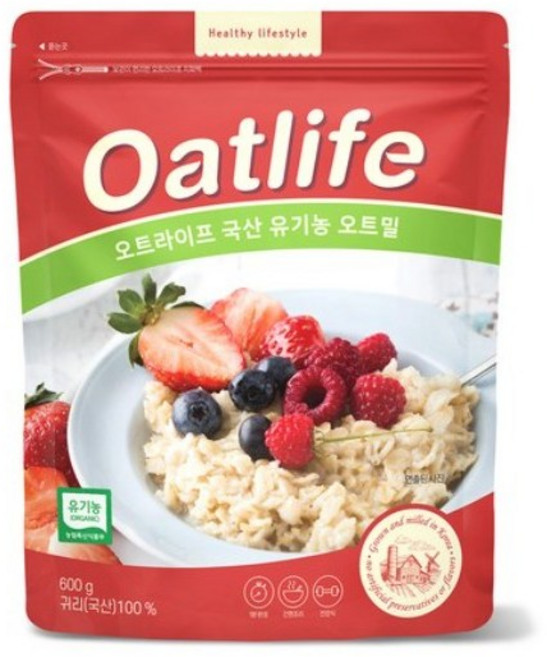 오트라이프 국산 유기농 오트밀, 600g, 1개