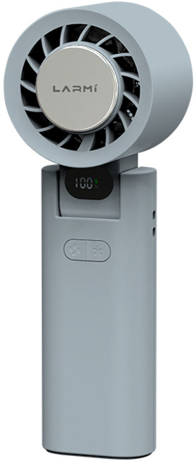 LARMI 樂米 手持渦輪風扇 具備製冷功能 0-100無極調速, LMF08水泥藍-(售完)附長掛繩有製冷