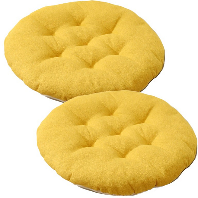 레디박스 러블리 두툼 푹신한 코튼 린넨 쿠션 방석 원형 2개입