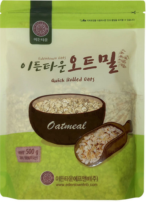 유기농 퀵 롤드 오츠 오트밀 압착 귀리 미국산 그래놀라바 만들기 다이어트 베이킹베이킹재료 하나베이킹푸드, 500g, 1개