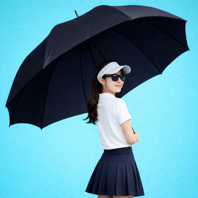 레인캐디 초경량 UV 자외선차단 대형 카본 암막 골프우산 양산, 1개, 블랙