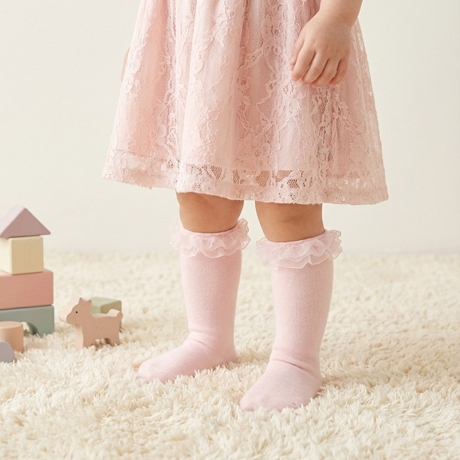 솜니움베베 국내생산 돌아기 프릴 레이스 니삭스 돌잔치 셀프촬영 양말