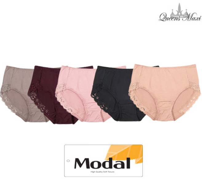 퀸즈맥시 모달 레이스 미디 팬티 5종 세트