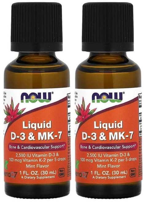 나우푸드 비타민D3 MK7 액상 Now Vitamin K2 2500IU 30mL 2병, 2개