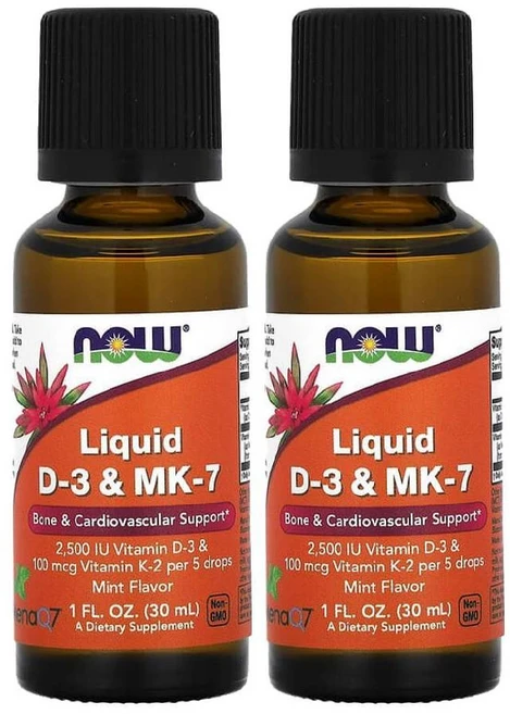 나우푸드 비타민D3 MK7 액상 Now Vitamin K2 2500IU 30mL 2병, 2개 - 쿠팡