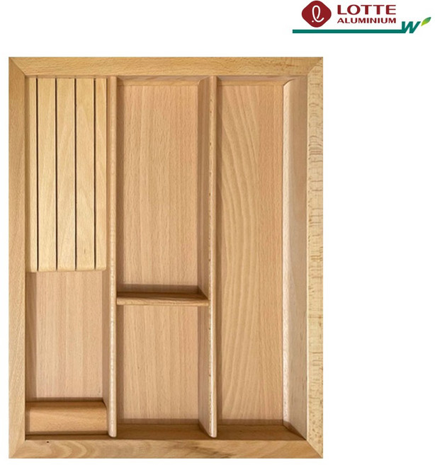 웰디 롯데알미늄 원목수저분리함 500 (칼집 무), 1개