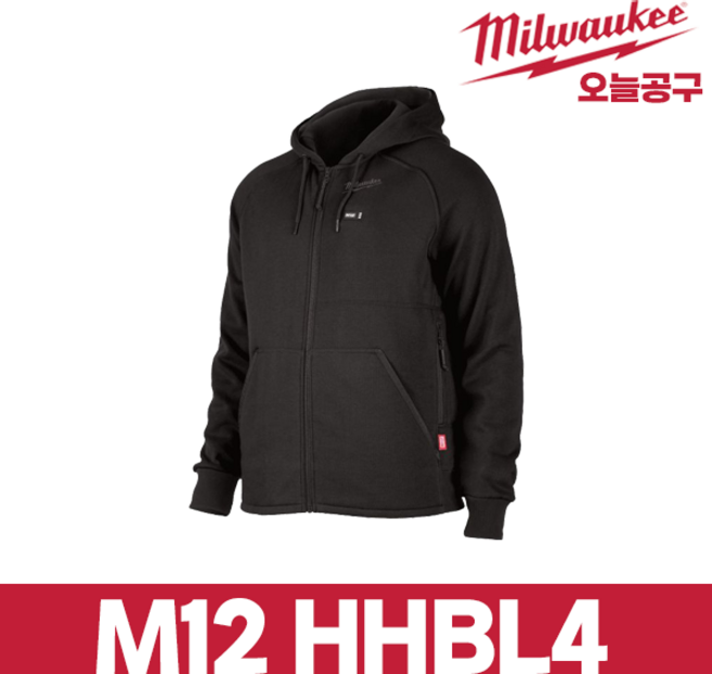 밀워키 M12 HHBL4-0 베어툴 신형 히팅기어 M12HHBL4-0 12V 히팅후디 후드형 방한복 히트웨어 발열복 작업복 겨울 방한 보온 쾌속발열 온도조절, 라지, 1개