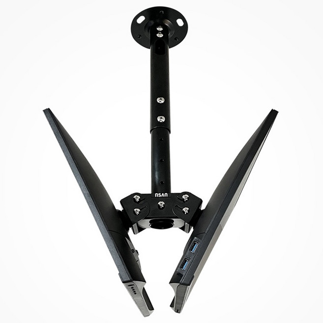 2대 TV 천장형 티비봉 양면 거치대 32인치 30인치 29인치 27인치 25인치 24인치 23인치 22인치 모니터 2개 듀얼 천정 브라켓, 기본속봉, 1700mm 브라켓