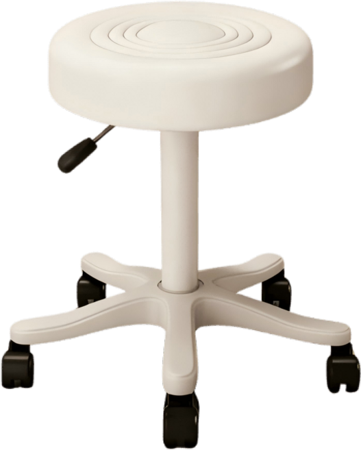 360도 회전 높이 조절 화장대 의자 물방울 가죽 이동식 스툴의자 보조의자, 베이지, 1개