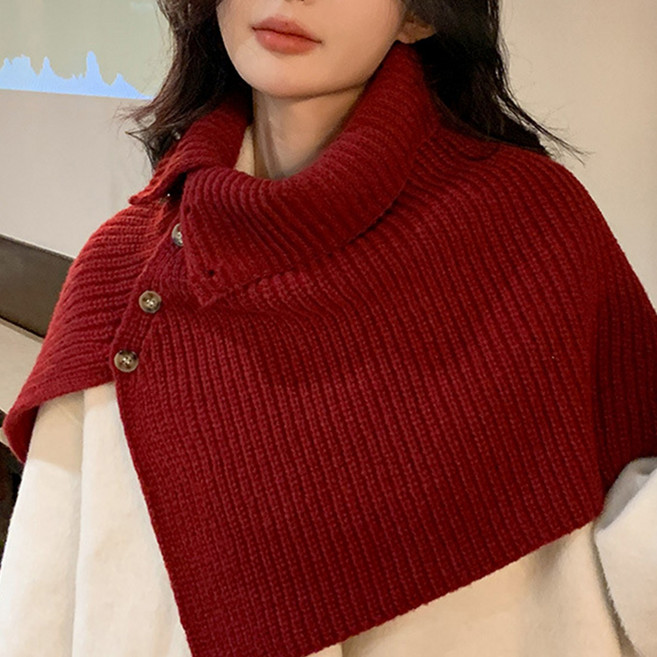 cammello 니트 어깨 머플러 숄더워머 케이프 넥워머 겨울 레이어드 숄 목도리