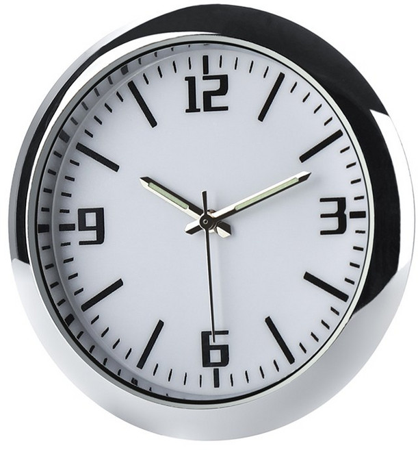 라이트닝웍스 차량용 클립형 부착식 거치형 아날로그 시계 2종, 화이트, 1개