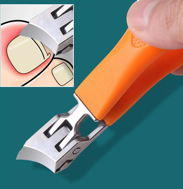 1+1 발톱깎이세트 생안발 필수품 빅 사선형 비산 방지 손톱깎이, 랜덤x2