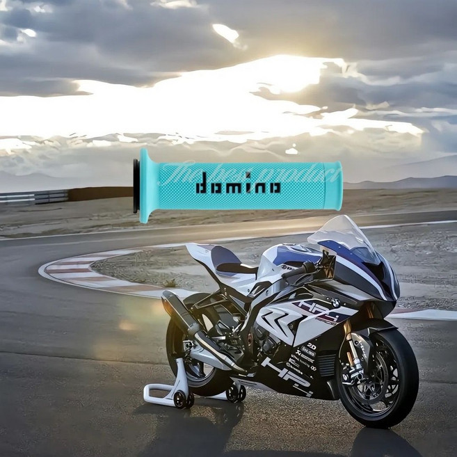 Domino A010/A450 系列摩托車改裝通用手把膠, 1個, 海底藍色黑字