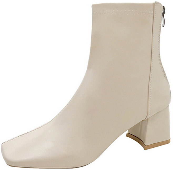 타니즈 로웬 스퀘어 미들 지퍼 앵클 삭스부츠 ( 6cm )