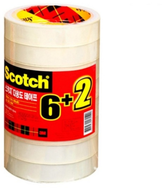 1417 3M 스카치 다용도테이프 502-8 리필 (3인치용) (18mmX20m) [8롤] 물레방아용 큰사이즈, 502-8리필(3인치) (18mmX20m)8롤
