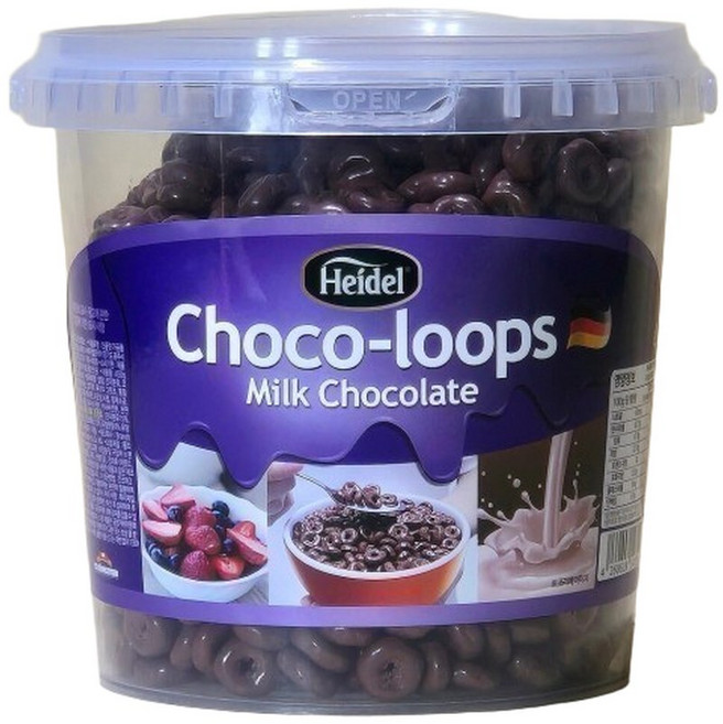 하이델 밀크 초코룹스 초코링 씨리얼 450g 그릭요거트 토핑, 1개