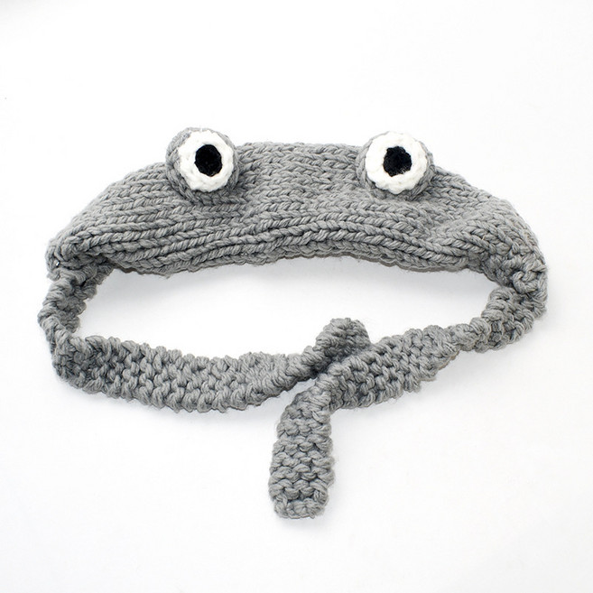 달콤하고 사랑스러운 니트 모직 모자 가을과 겨울 큰 눈 개구리 모자 모자 따뜻한 귀 보호 모자