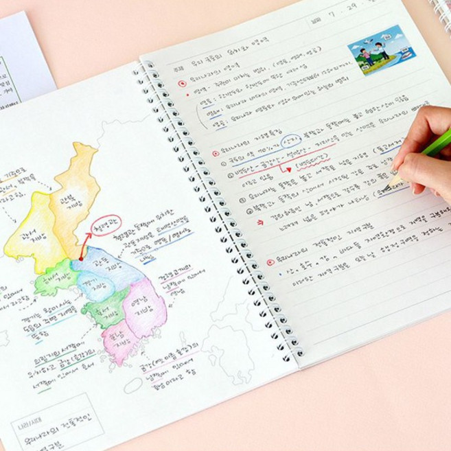 초등 한국지도노트 역사노트 개념정리 공책 끌림데이, 블루