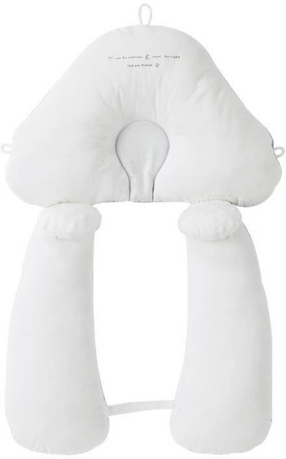 신생아 베개 아기 두상 교정베개 방수 방균 안심 수면 아기베개 안아주기 안정 쿠션, 조임끈 핑크색  + 고정 기둥 [모델 S001]