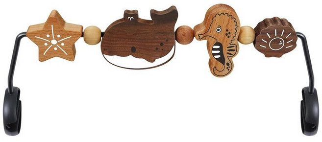 IGRATENS Baby Bjorn 바운서 장난감 바 - 아기 부드럽고 행복한 바 부착 및 정돈가 쉬움 360° 회전 자연유래 나무 장난감 호기심 많은 아기를 위한 흥미, 바다 동물