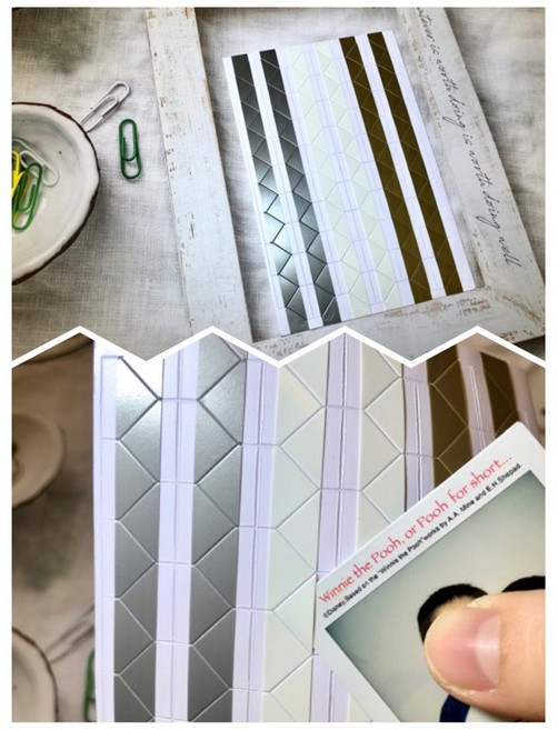 復古照片角貼 手帳拍立得相冊適用, 灰白銅