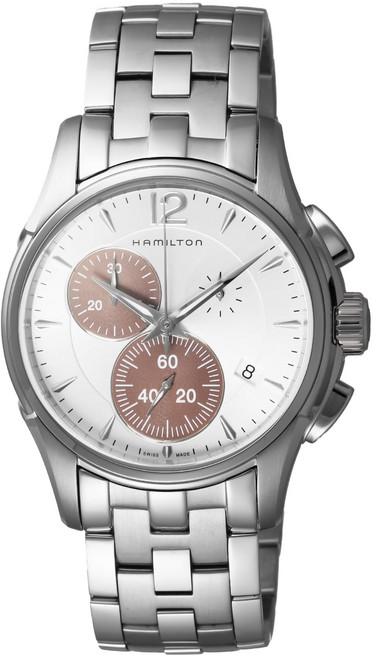 [해밀턴] 시계 재즈 마스터 CHRONO 실버 다이얼 스테인레스 스틸 사파이어 유리 석영 Quartz 10 기압 방수 42MM 스위스 Watch H32612151 남성 []
