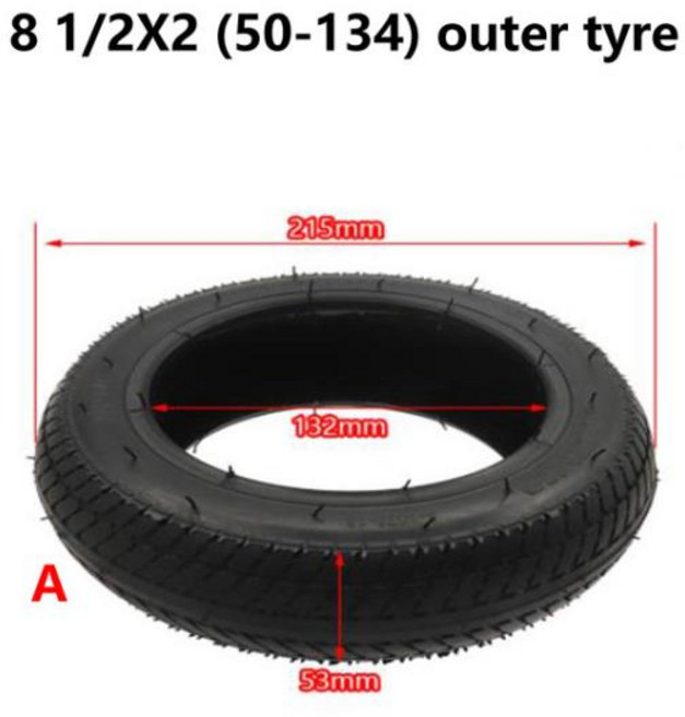 8.5 인치 바퀴 8 1 2x2 50-134 유모차 용 공압 타이어 세발 자전거 전기 스쿠터, 1개