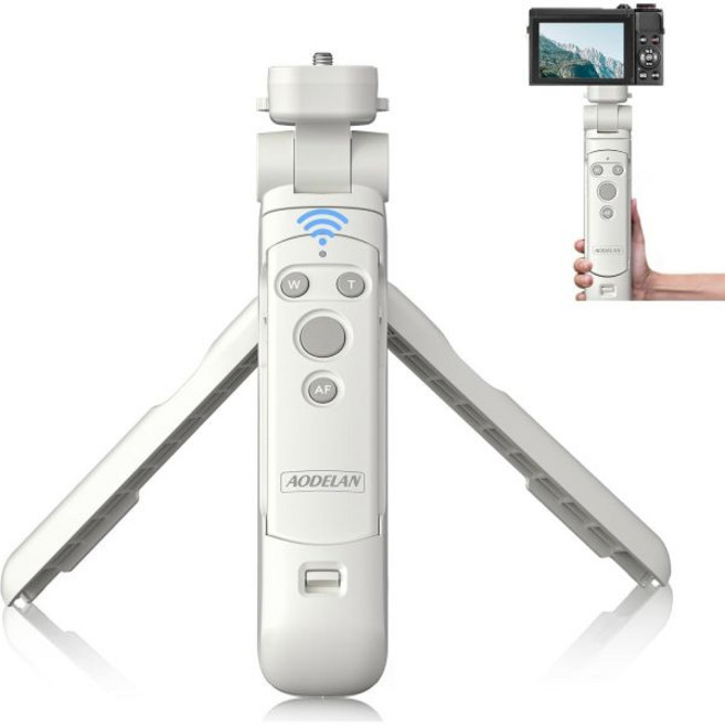 무선 카메라 리모컨 촬영 그립 및 삼각대 흰색 와 셔터 릴리스 - 소니 ZV-1 A7 III A6400 A7C A7R IV A9 FX-3 FX30 RX100 VI, White Tripod for Canon