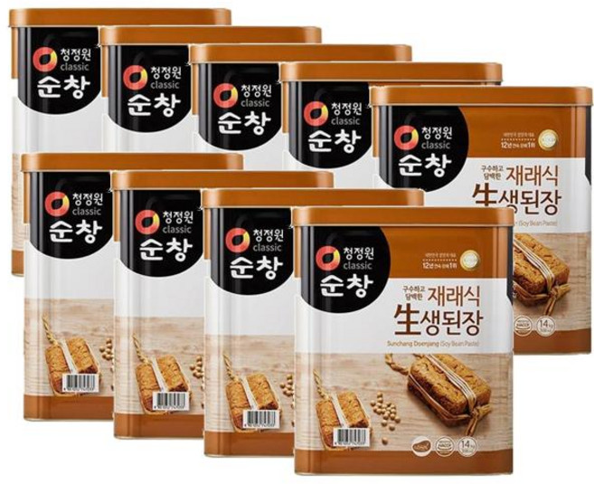청정원 순창 재래식 생된장 (캔), 14kg, 9개