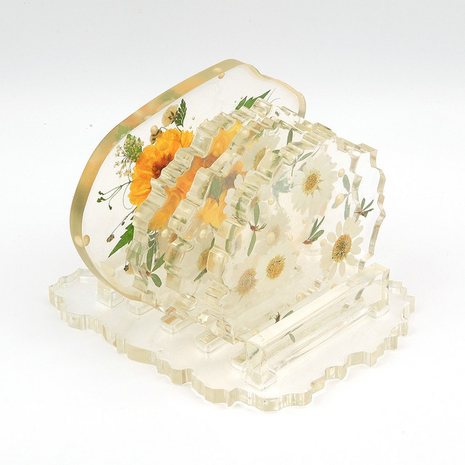 프레스코21 레진 공예 실리콘 몰드 컵받침세트 코스터 압화 만들기, 1개