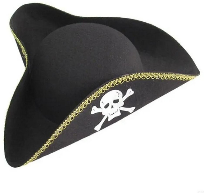 할로윈 파티 장식 해적 모자 클래식 트리콘, 1개, 1. Black