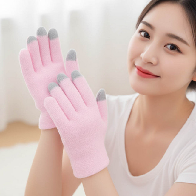 깔끔더하기 각질 관리 젤 보습 장갑 양말, 1개, 핑크-장갑