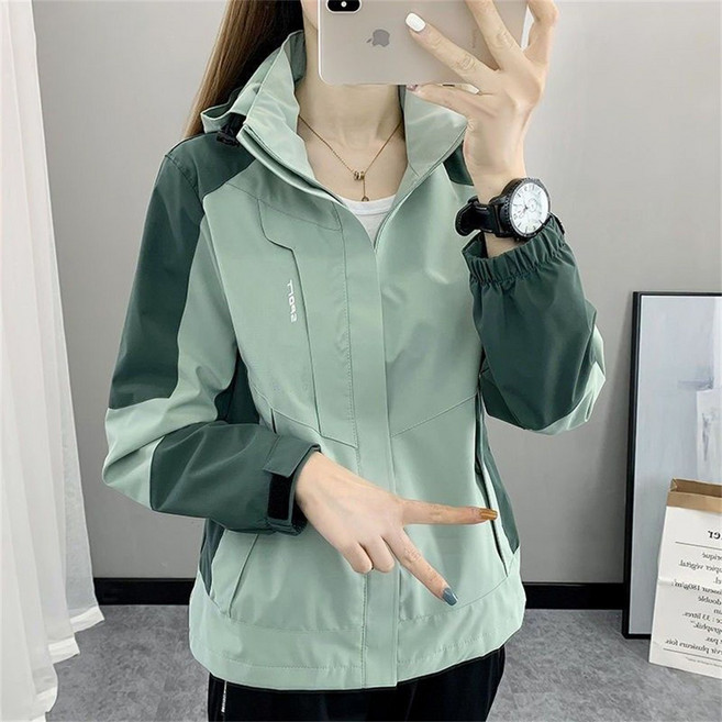 besteffie 점퍼 중년여성 봄 엄마옷 오버핏 바람막이 카라넥 꽃무늬 빅사이즈 바람막이 점퍼 E15