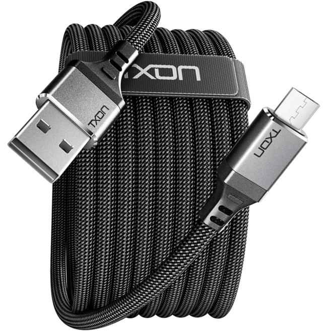 티엑스온 USB A to 마이크로 5핀 고속 충전 케이블, 1개, 블랙 + 그레이, 1.2m