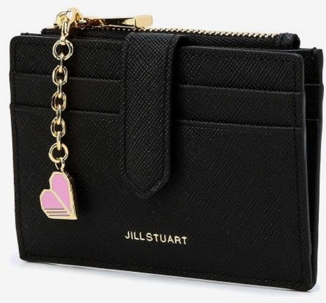 질스튜어트 JILLSTUART 블랙 로고배색 소가죽 여성 카드지갑 JAWA3F411 BK