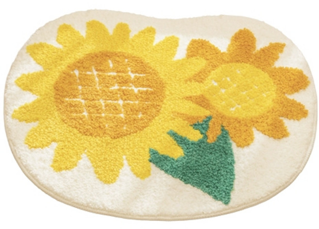 썬플라워 해바라기 발매트 욕실 러그, 대형