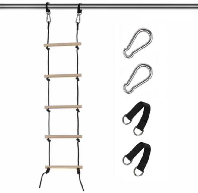 하루박스 원목 사다리 로프 우드 밧줄 스윙 그네 실내 놀이시설 등반 클라이밍 기본형, 1개