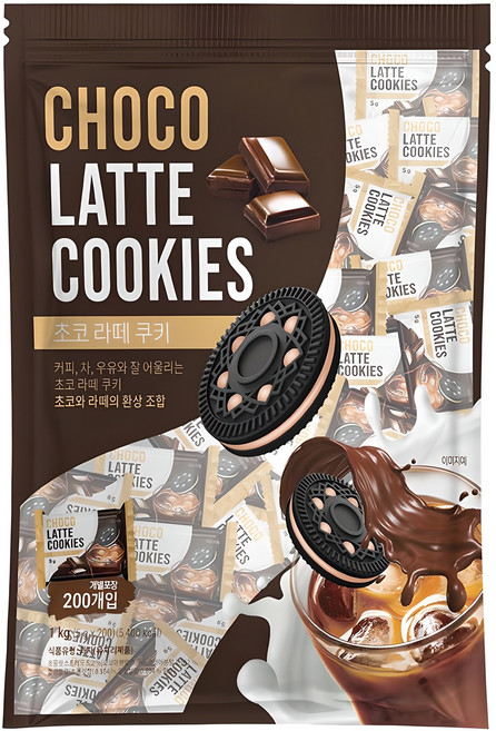 초코 라떼 쿠키 200p, 1kg, 1개