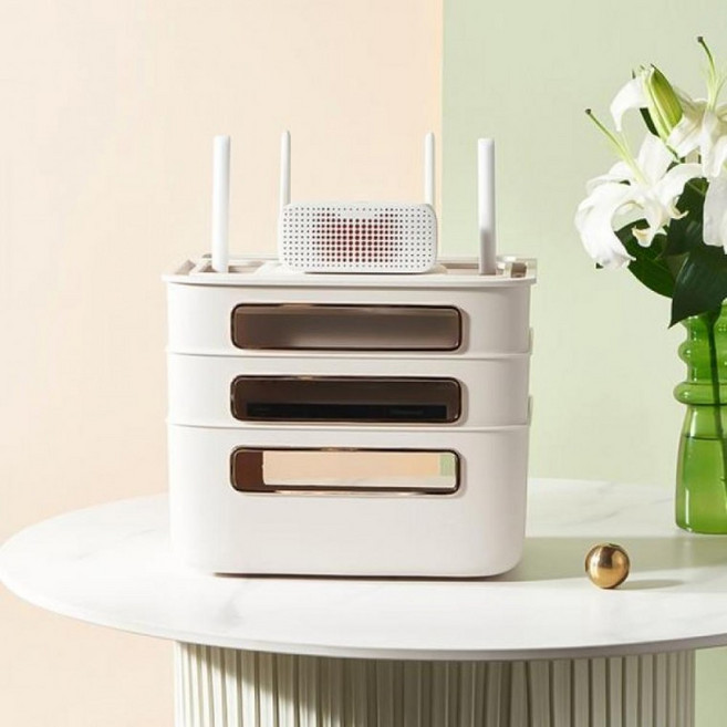 홈인테리어 공유기 셋탑박스 수납함, 2개